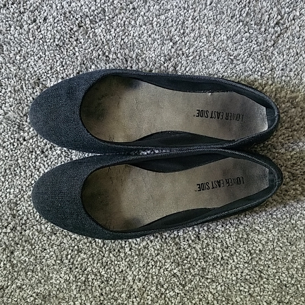 Navy/Charcoal Tweed Texture Flats